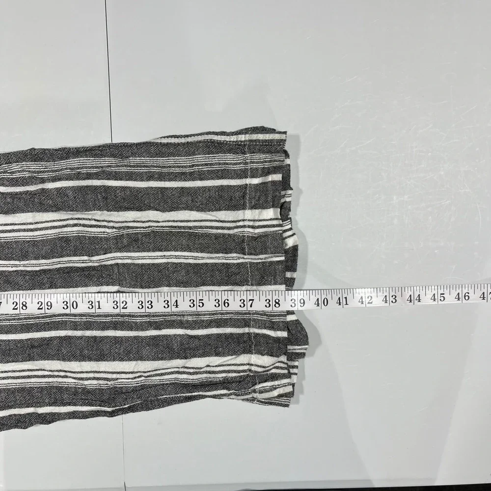 Briggs Fisherman Coastal Linen Blend Wide Leg Boho Stripe Pants Womens XL Resort - Picture 7 of 10